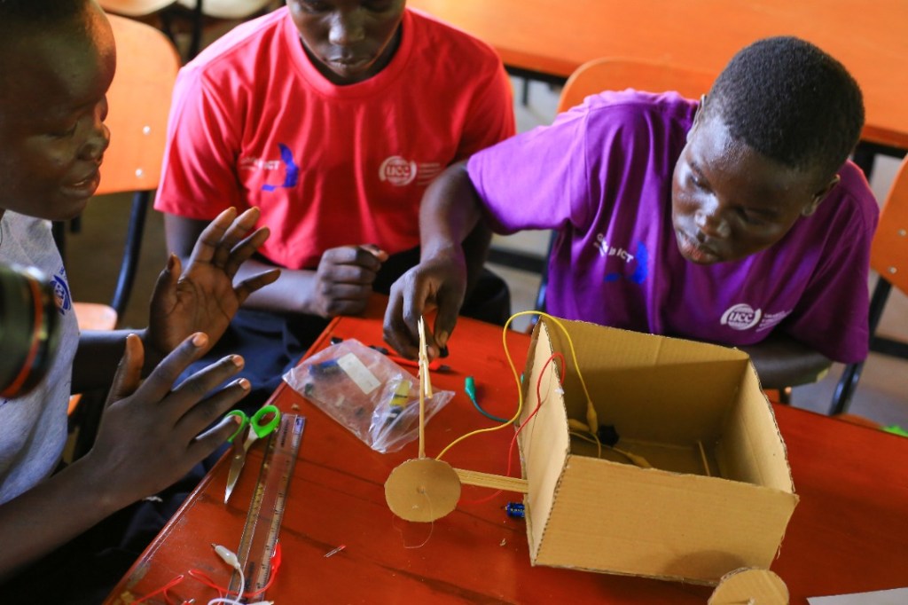 BIDI BIDI REFUGEE SCHOOLGIRLS SHOW OFF TECH INNOVATIONS